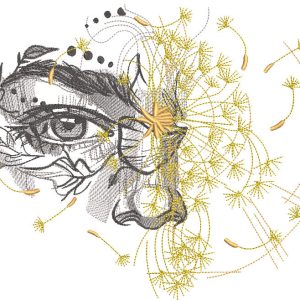 Looking through the dandelion embroidery design