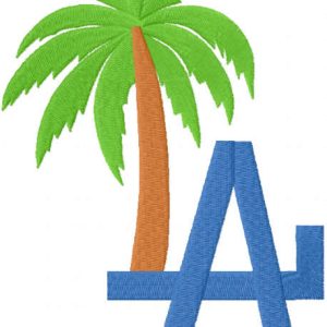 Los Angeles Dodgers Tropical Logo color embroidery design