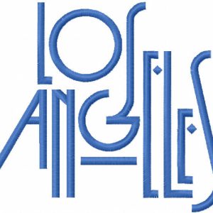 Los Angeles lettering embroidery design