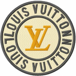 Louis Vuitton round logo embroidery design