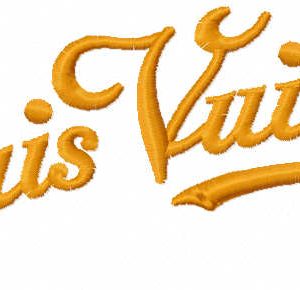 Louis Vuitton script logo embroidery design