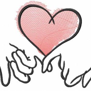 Love holding hands embroidery design