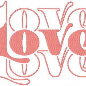 Love mirror embroidery design