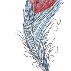 Love written with a feather embroidery design