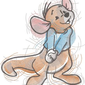 Loving kanga art sketch embroidery design