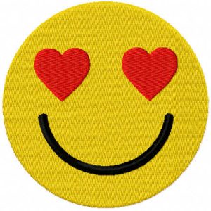Loving yellow smile embroidery design