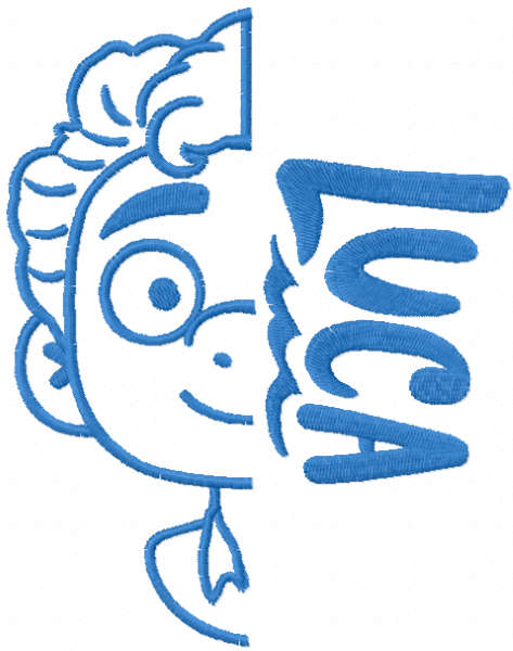 Luca hero one colored embroidery design