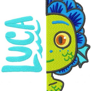 Luca monster embroidery design