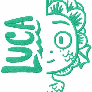 Luca monster one colored embroidery design