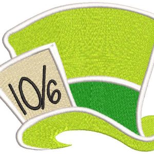 Mad hatter hat embroidery design