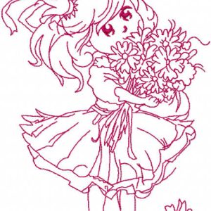 Malvina is birthday one colored embroidery design