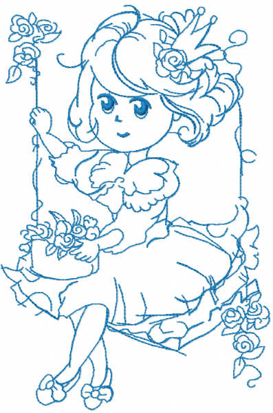 Malvina swing one colored embroidery design