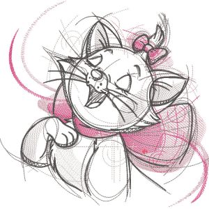 Marie funny sketch embroidery design