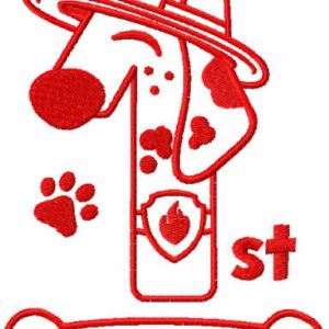 Marshall first birthday embroidery design