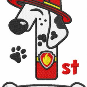Marshall one birthday embroidery design
