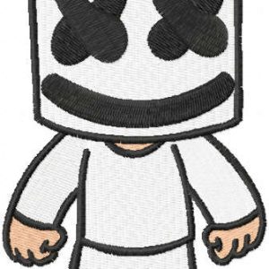 Marshmello boy embroidery design