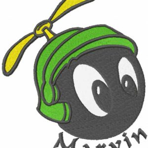 Marvin head embroidery design