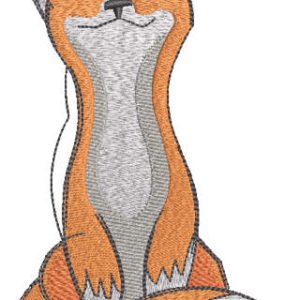 Meditating fox embroidery design