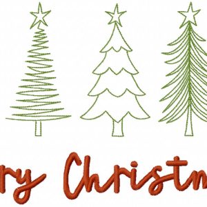 Merrry Christmas trees embroidery design