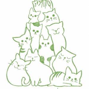 Merry catmas embroidery design
