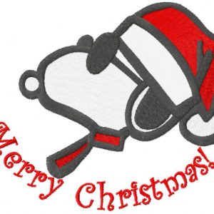 Merry Christmas Snoopy embroidery design