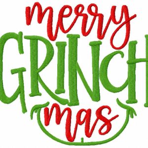 Merry Grinchmas inscription embroidery design