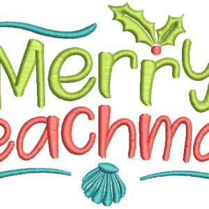 Merry beachmas embroidery design