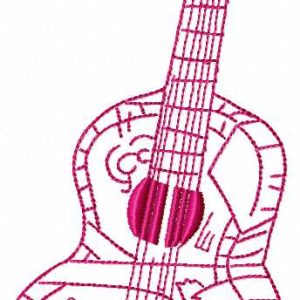 Mexican guitar embroidery design