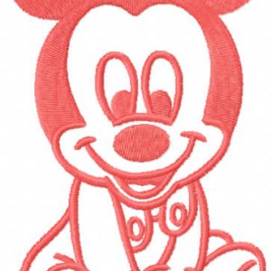 Mickbaby pink embroidery design