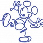 Mickey Mouse with lines embroidery design