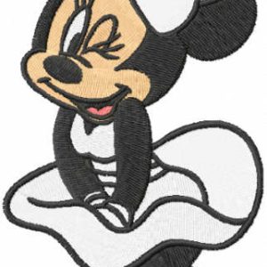Mickey Marilyn style embroidery design