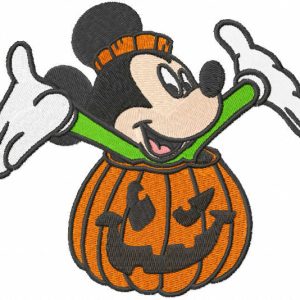 Mickey Mouse pumpkin embroidery design