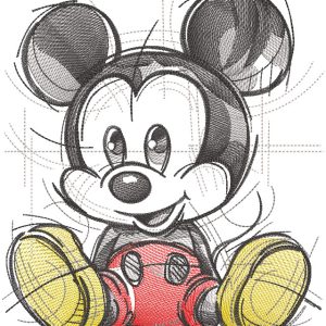 Mickey baby is ready to play embroidery design
