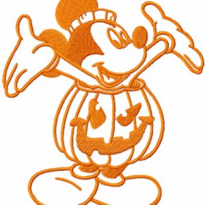 Mickey Halloween pumpkin embroidery design
