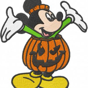 Mickey pumpkin embroidery design
