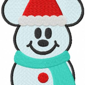 Mickey snowman embroidery design