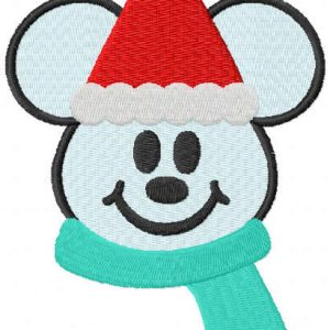Mickey snowman with scarf embroidery design