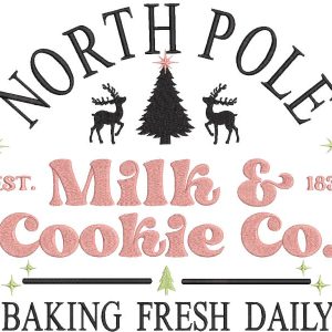 Milk and cookies co embroidery design