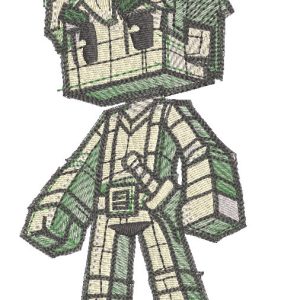 Minecraft warrior sketch embroidery design