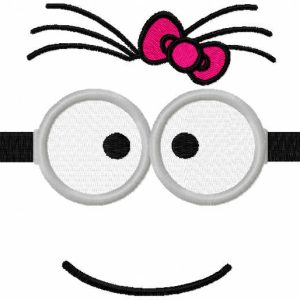 Minion girl mask embroidery design