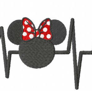 Minney Mouse stetoscope embroidery design