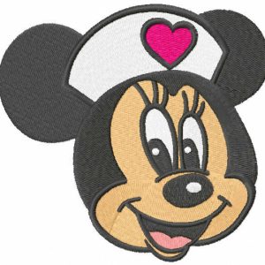 Minnie heart doctor embroidery design