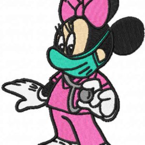 Minnie Mouse nurse embroidery design
