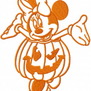 Minnie mouse pumpkin costume embroidery design