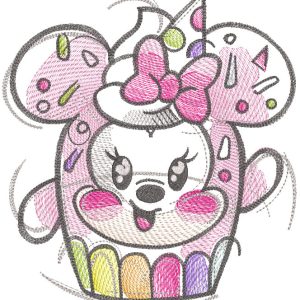 Minnie Mouse sweet embroidery design