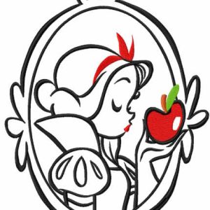 Mirror princess aurora take apple embroidery design