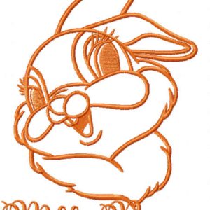 Miss Bunny one colored embroidery design