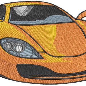Modern sport car embroidery design