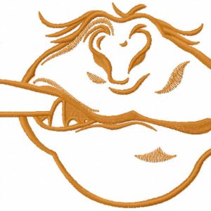 Monkey face mask embroidery design