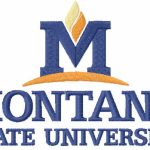 Montana state university classic logo embroidery design